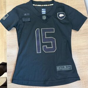 NFL Black and Gold Military Kansas City Cheifs Mahomes Jersey with Nike Logo